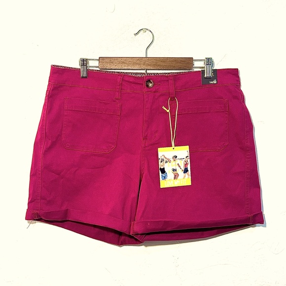 Stitch Fix 151 Berry Pink cuffed mid rise shorts size 14 - Picture 1 of 11
